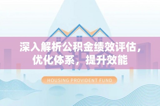 阳谷深入解析公积金绩效评估，优化体系，提升效能
