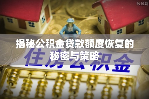 阳谷揭秘公积金贷款额度恢复的秘密与策略