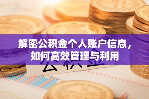 阳谷解密公积金个人账户信息，如何高效管理与利用