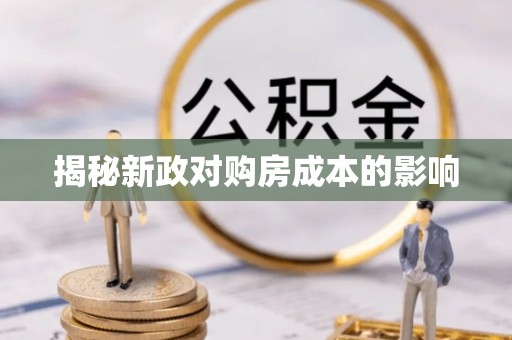 阳谷揭秘新政对购房成本的影响
