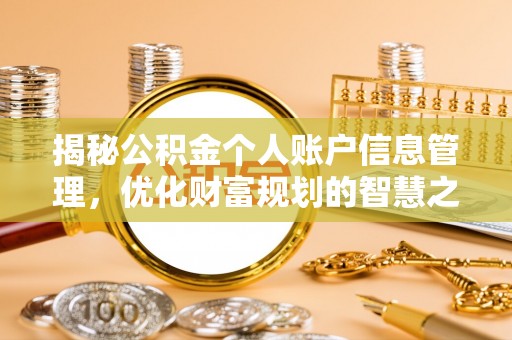 阳谷揭秘公积金个人账户信息管理，优化财富规划的智慧之选